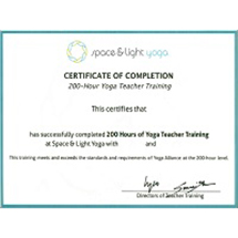 Freelance Yoga Instructors Certified by Space and Light 200 YTT